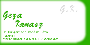 geza kanasz business card