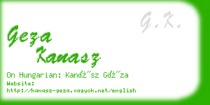 geza kanasz business card